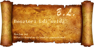 Beszteri László névjegykártya